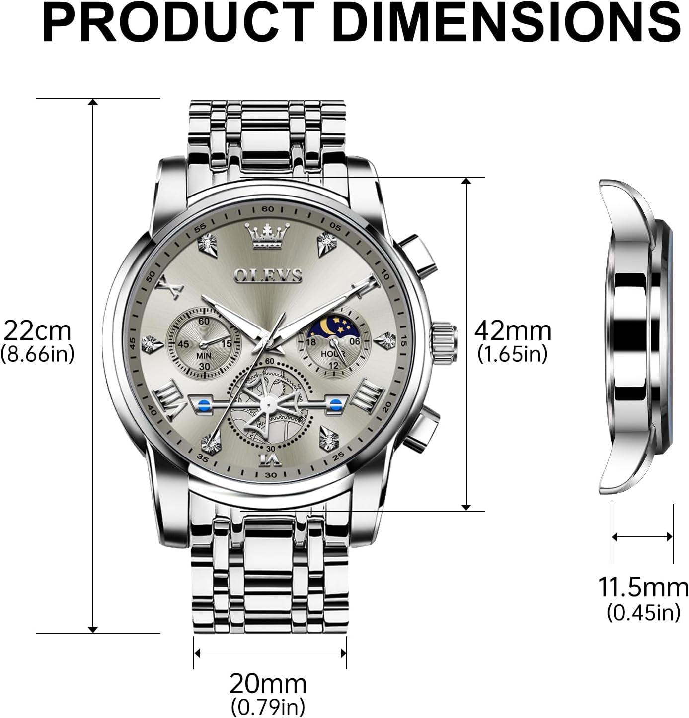 OLEVS 2856, une montre à quartz pour homme.