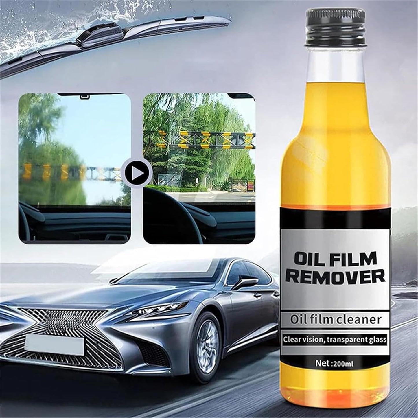 Nettoyant Ultime pour Film d'Huile sur Pare-Brise.