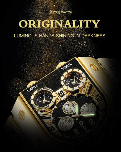 Oulm 9315 - Montre-bracelet à quartz pour hommes + boîte élégante.