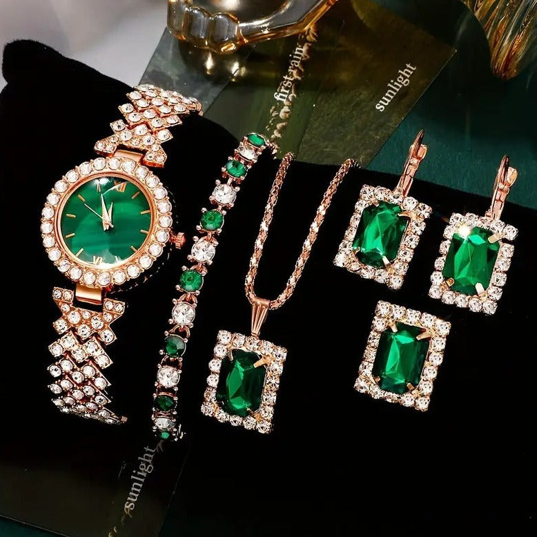 Ensemble de bijoux vert pour  femme