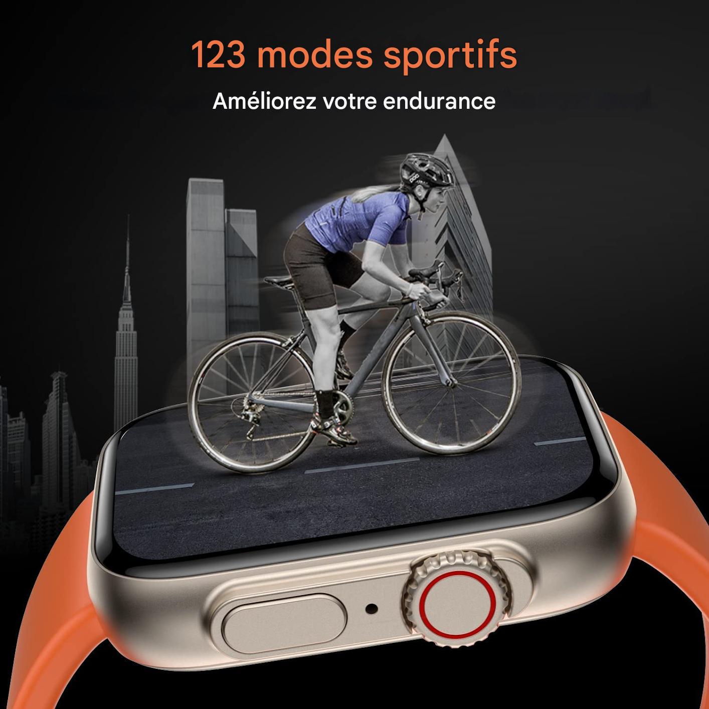 T800 Ultra — Smart Watch à grand écran 1,99" + charge sans fil