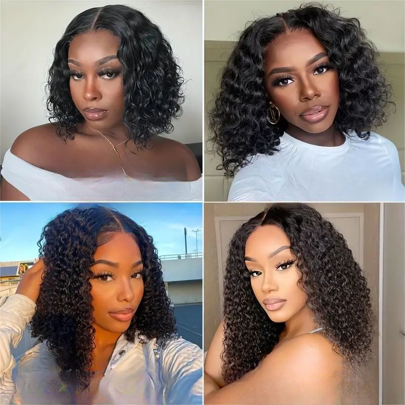 AILUXY Brun Balayage Miel Bouclé Courte Perruque Avec Frange 100% Cheveux Humains 10pouces AILUXY Brun Balayage Miel Bouclé Courte Perruque Avec Frange 100% Cheveux Humains 10pouces