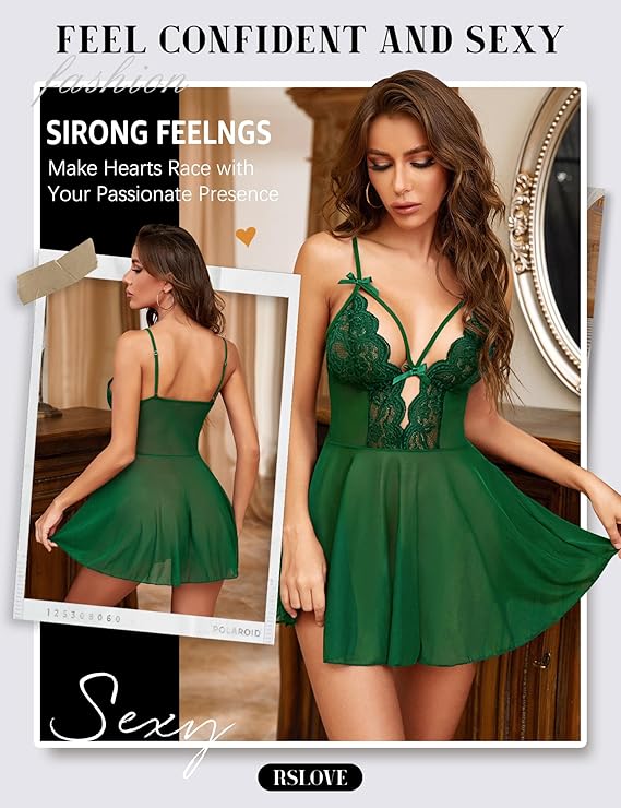 Chemise de nuit en dentelle.