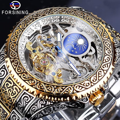 FORSINING Montre rétro de luxe pour homme.