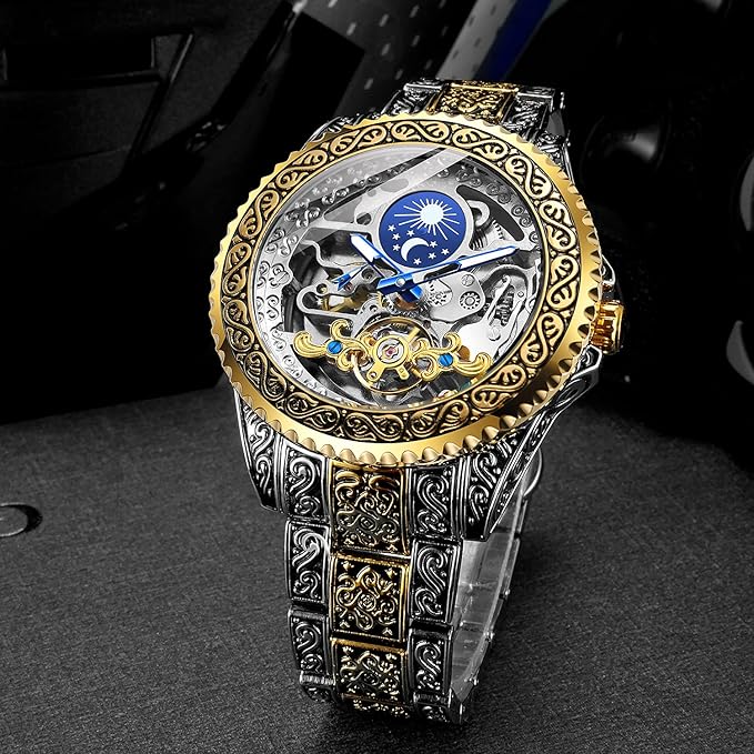 FORSINING Montre rétro de luxe pour homme.