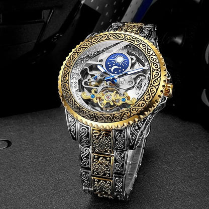 FORSINING Montre rétro de luxe pour homme.