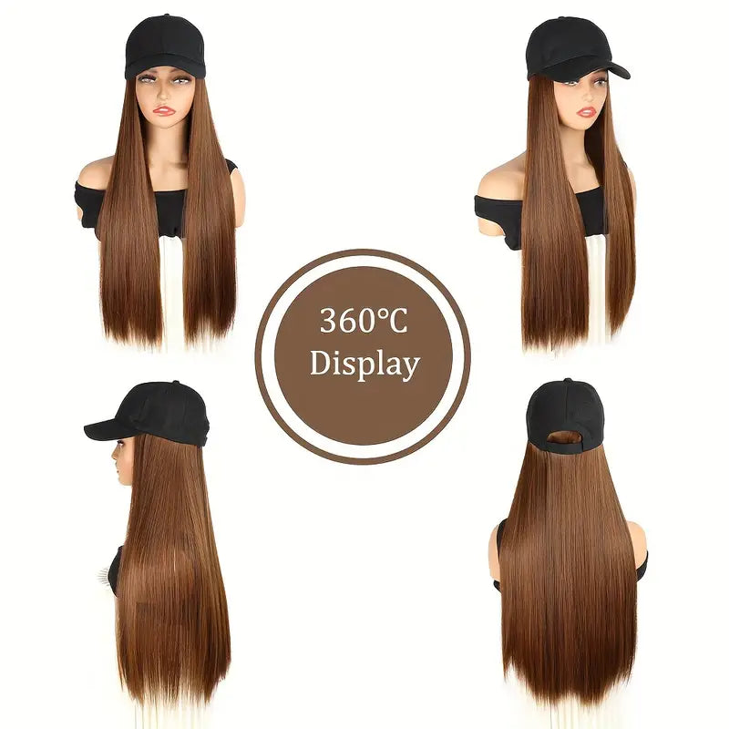 Casquette avec Perruque longueur 66,04 cm.