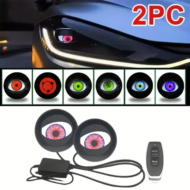 Lot De 2 Lampes LED Dynamiques 'Œil Du Diable' Pour Voiture - Rétroviseurs/Vitres