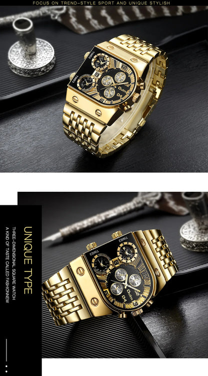 Oulm 9315 - Montre-bracelet à quartz pour hommes + boîte élégante.
