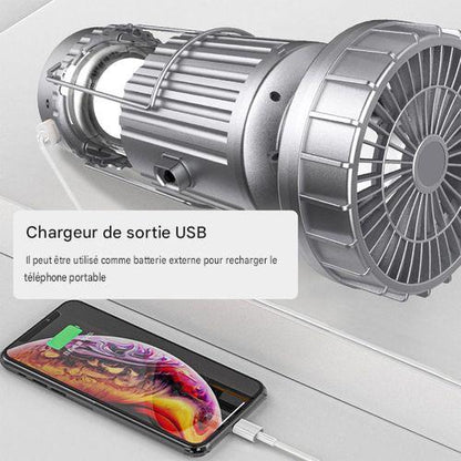 🏕️ Lampe De Camping Rechargeable Avec Ventilateur.
