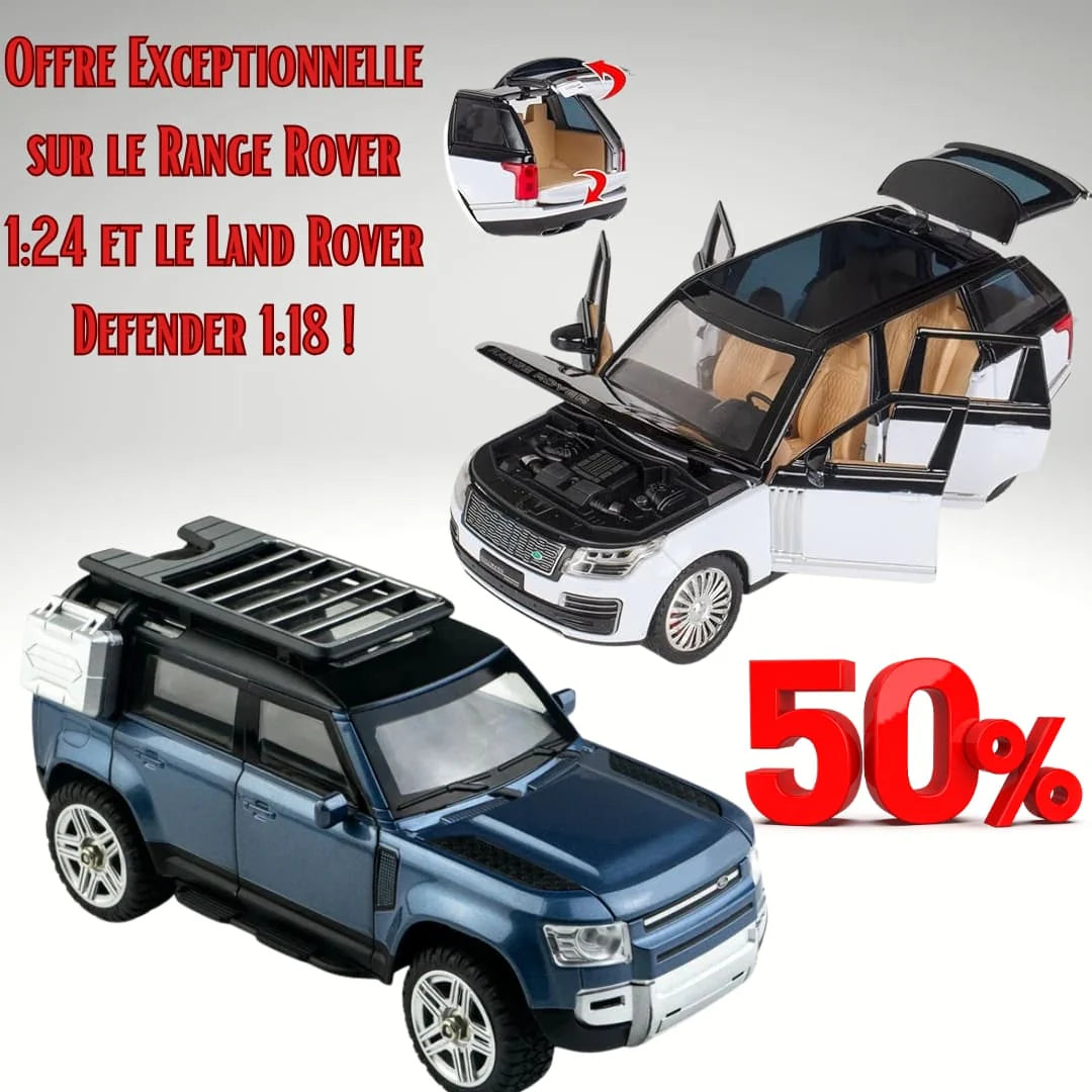 Pack de Land Rover Defender – Échelle 1:18 et Range Rover – Échelle 1:24.