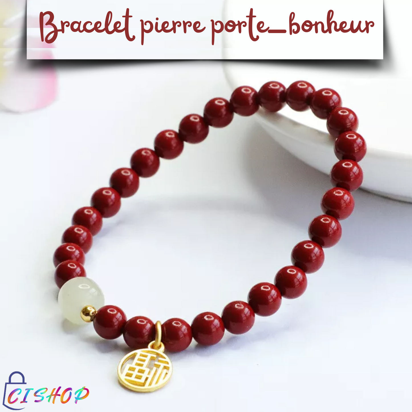 Bracelet porte-bonheur avec les pierres les plus chanceuses et de l'or violet naturel