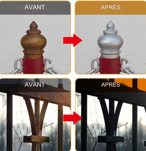 Dissolvant de rouille pour métal.