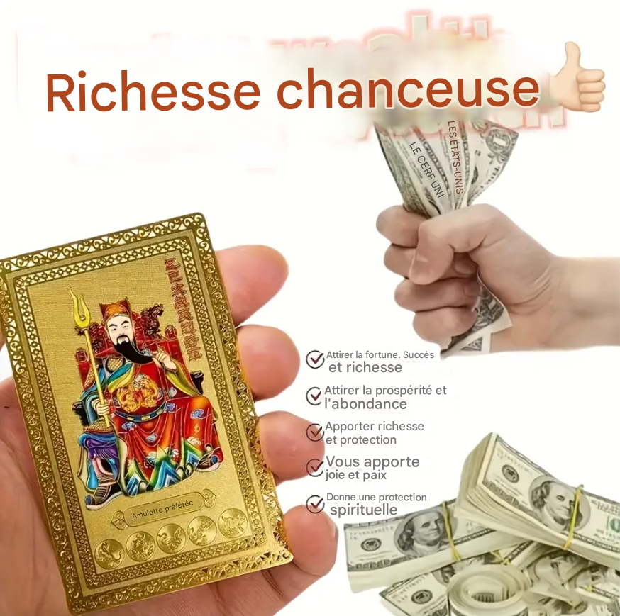 Cartes Amulettes Dorées Feng Shui.