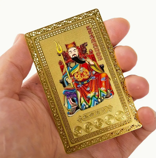 Cartes Amulettes Dorées Feng Shui.