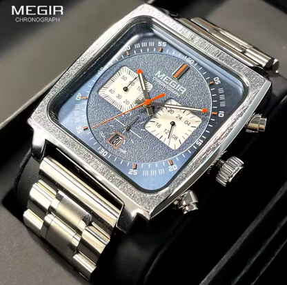 Montre à quartz carrée pour homme.