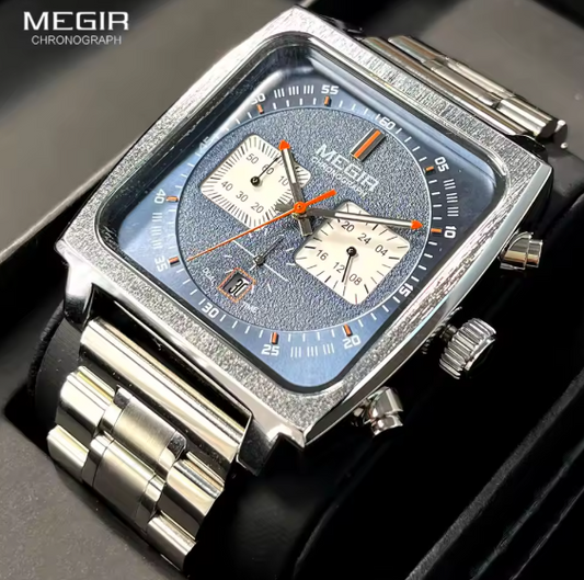 Montre à quartz carrée pour homme.