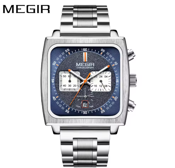 Montre à quartz carrée pour homme.