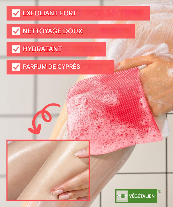 Gants exfoliants pour le corps.