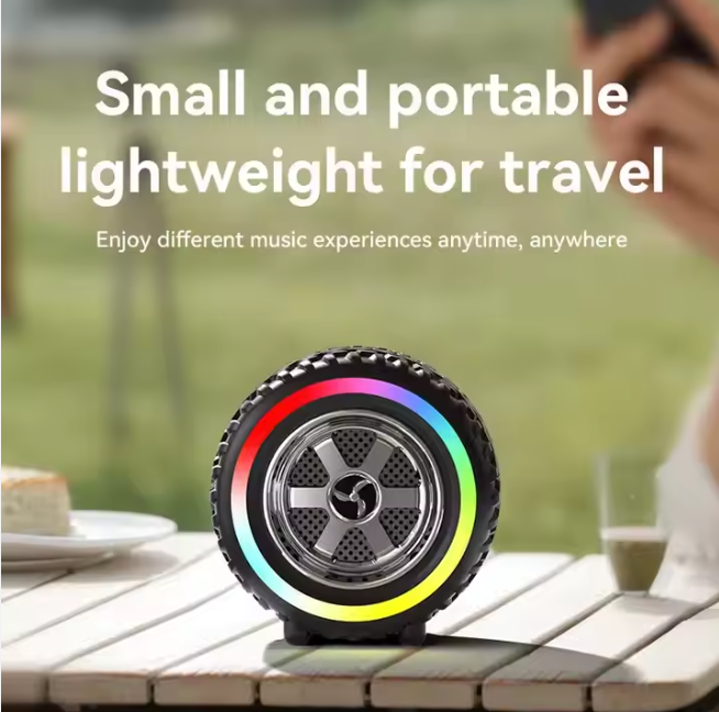 Haut-Parleur Portable en Forme de Roue de Voiture.