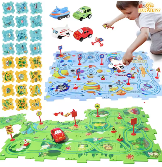 Jouet de Puzzle Piste de Voiture.