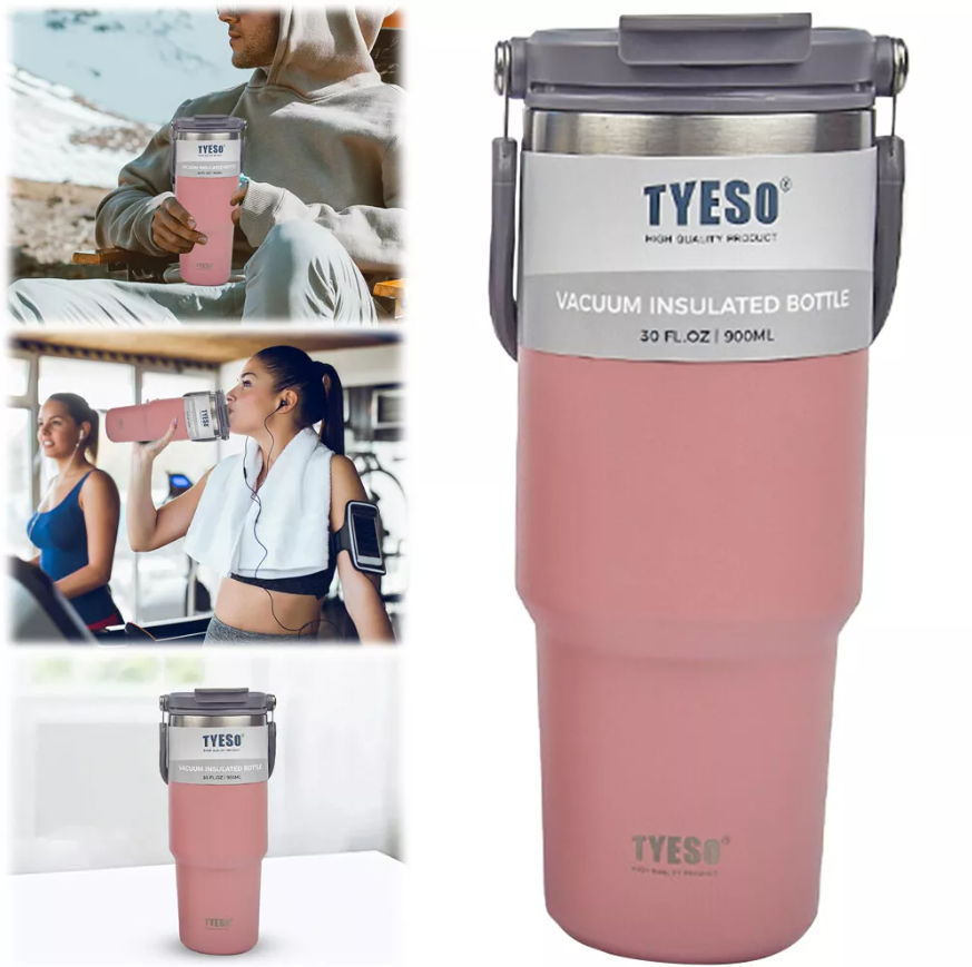 Bouteille isotherme en acier inoxydable.