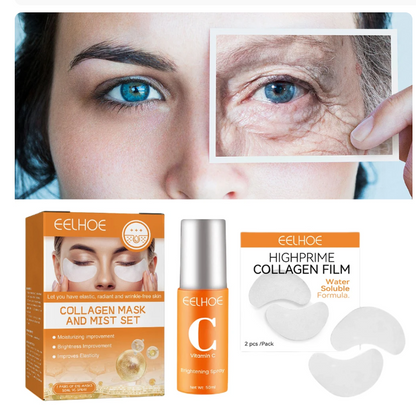 Kit Film de Collagène Soluble Coréen associé au Spray Facial à la Vitamine C