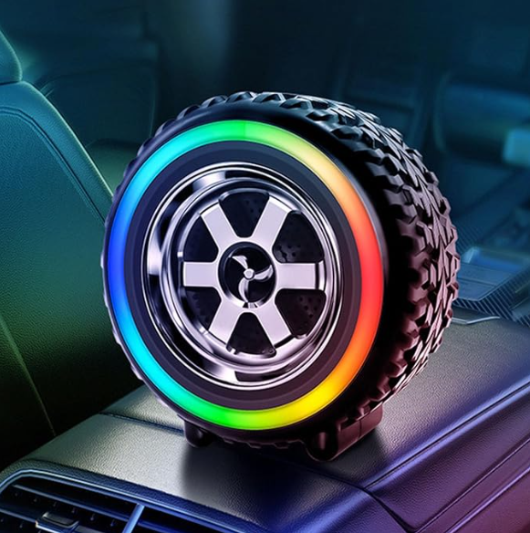 Haut-Parleur Portable en Forme de Roue de Voiture.