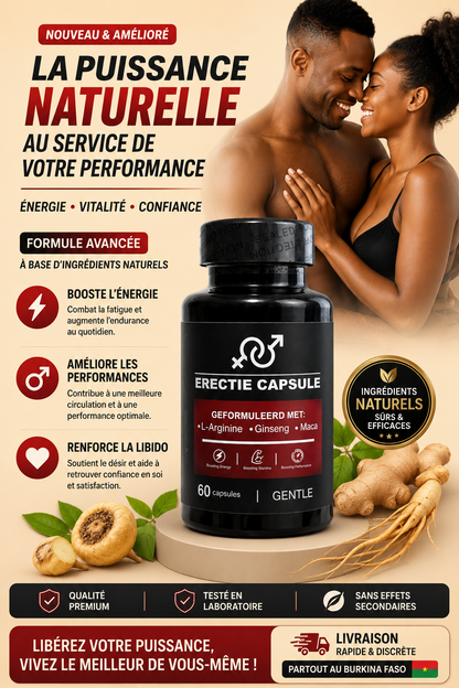ERECTIE CAPSULE - Améliorez vos performances, votre énergie et votre confiance en vous