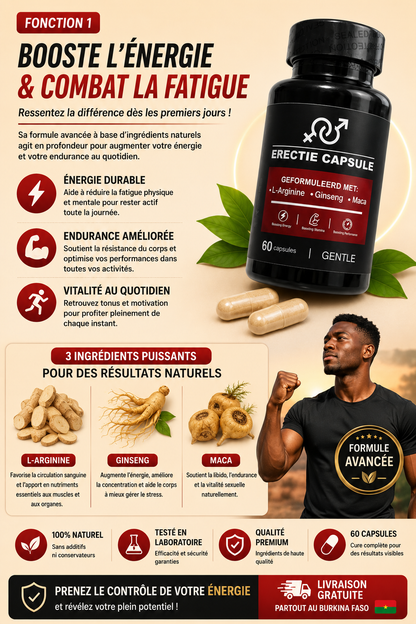 ERECTIE CAPSULE - Améliorez vos performances, votre énergie et votre confiance en vous