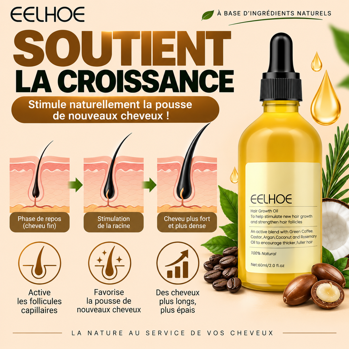 Huile de Croissance Capillaire EELHOE Burkina