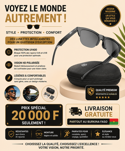 Lunettes intelligentes pour hommes et femmes. Burkina