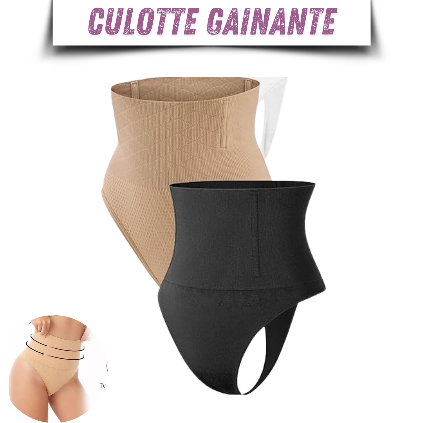 Culotte gainante taille haute.