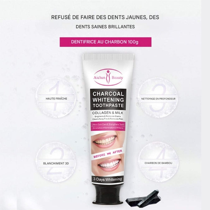 Dentifrice Enlève les taches & Blanchit les Dents (Offre limitée -75%).