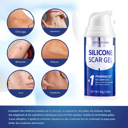 Gel de silicone pour cicatrices.