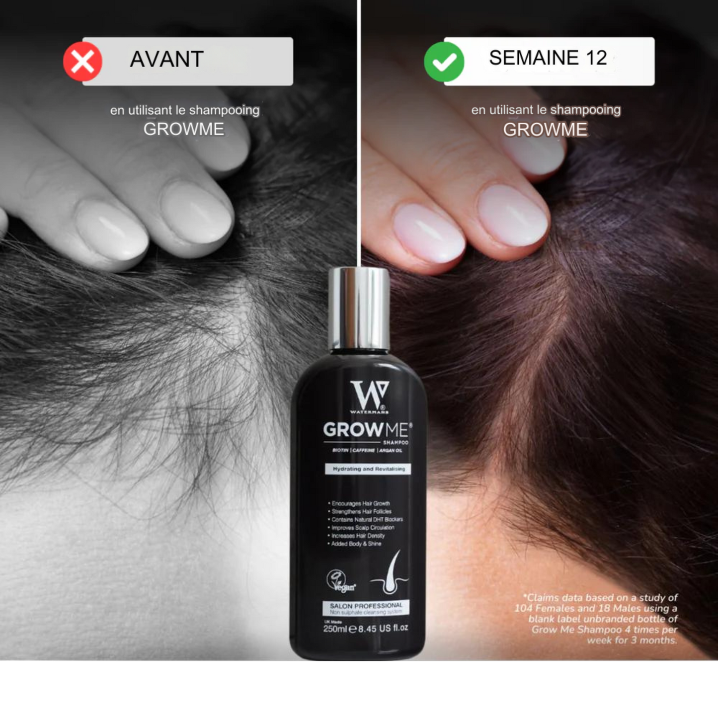 Shampoing fortifiant pour les cheveux.