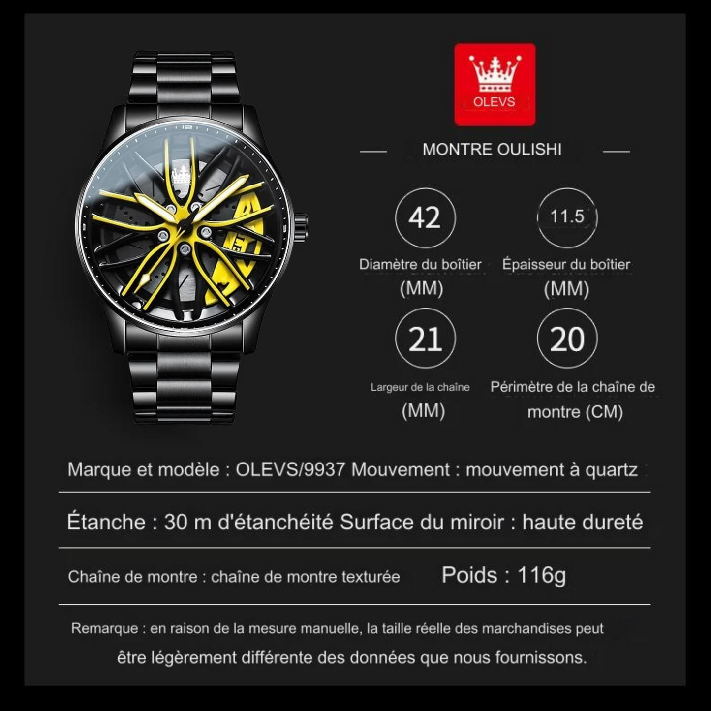 Montre pour hommes audacieuse en 3D.
