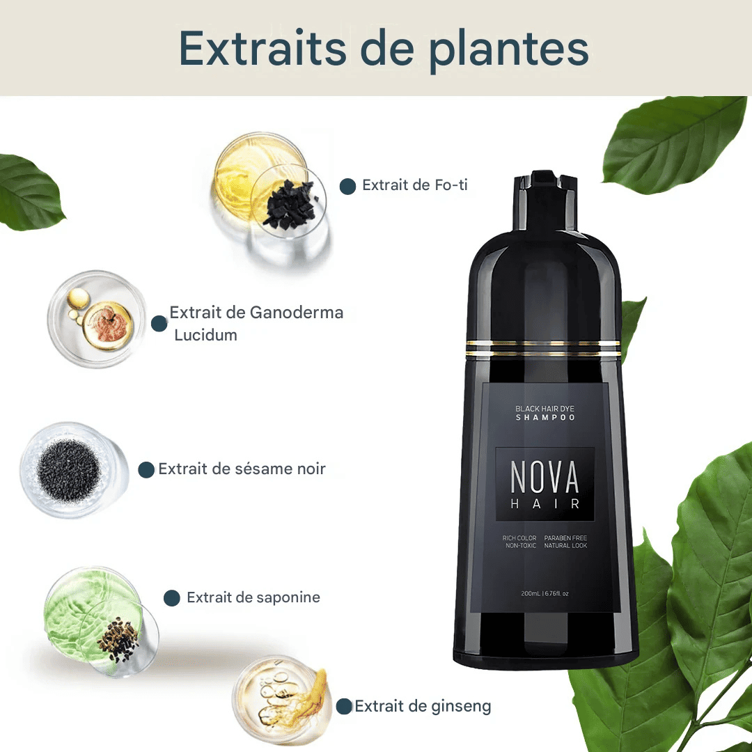 Shampoing Colorant Noir NOVA – Retrouver des cheveux noirs en quelques minutes