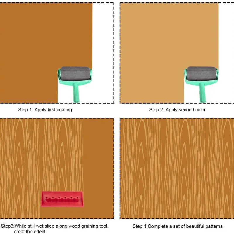 Outil De Peinture En Caoutchouc Effet Bois.