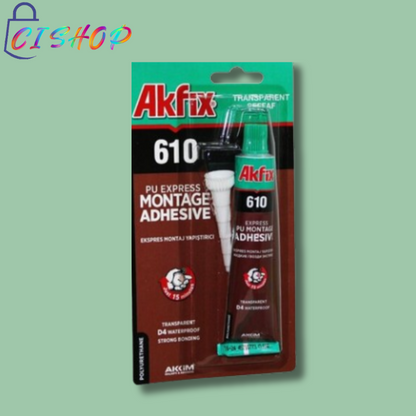 Akfix 610-Colle adhésif de montage express transparent.