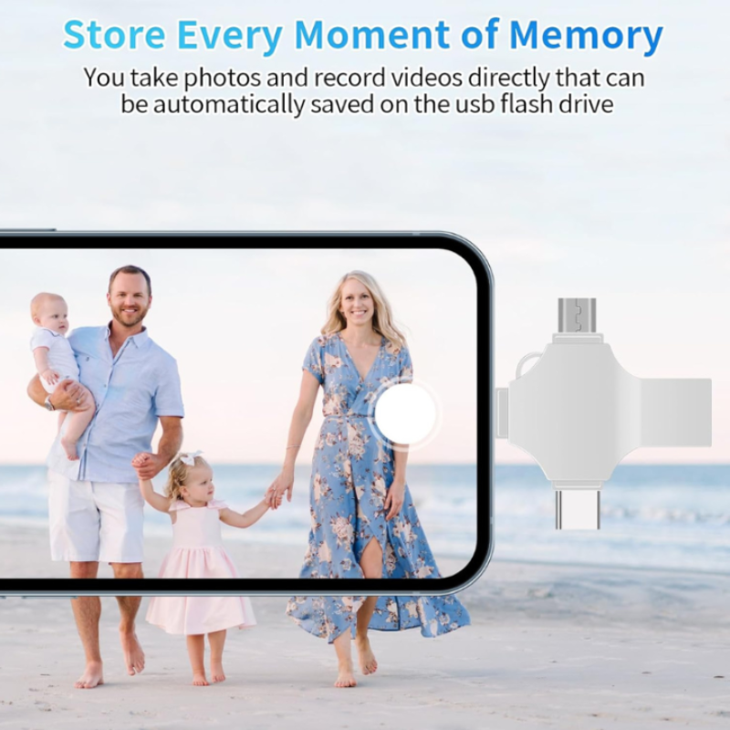 Mini clé USB en métal à double usage 4en 1.