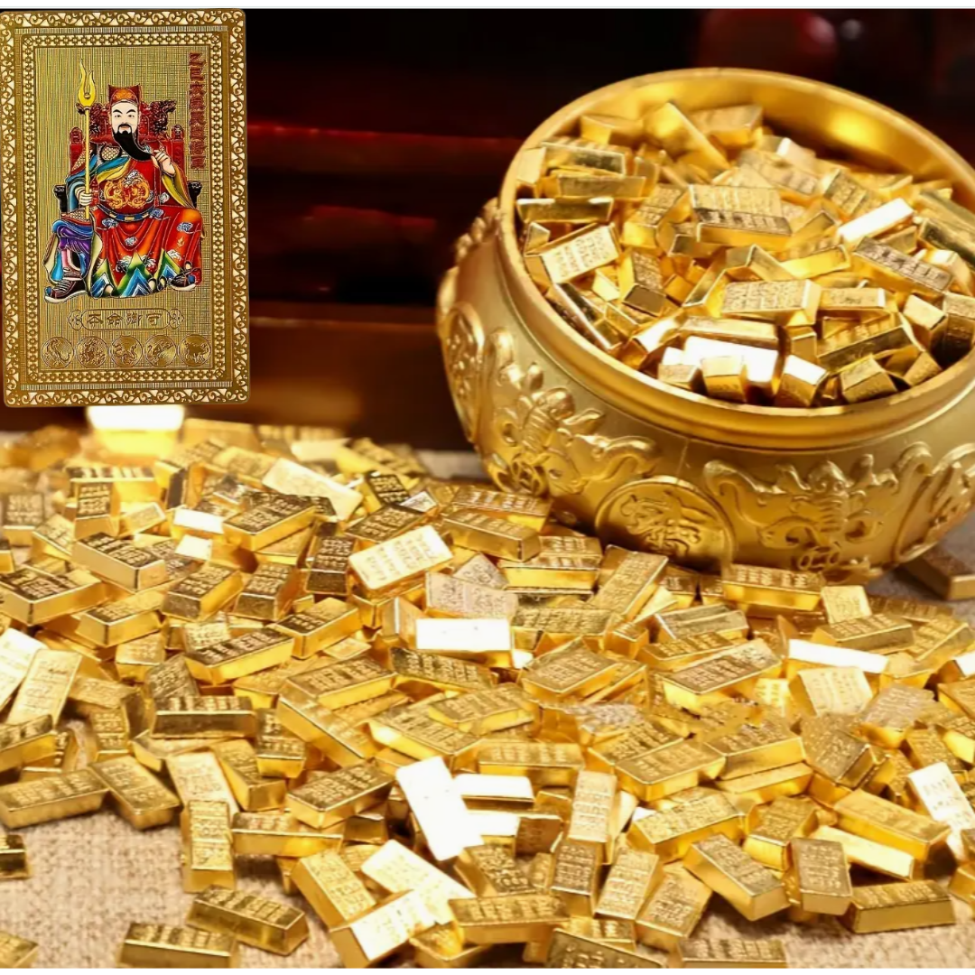 Cartes Amulettes Dorées Feng Shui.