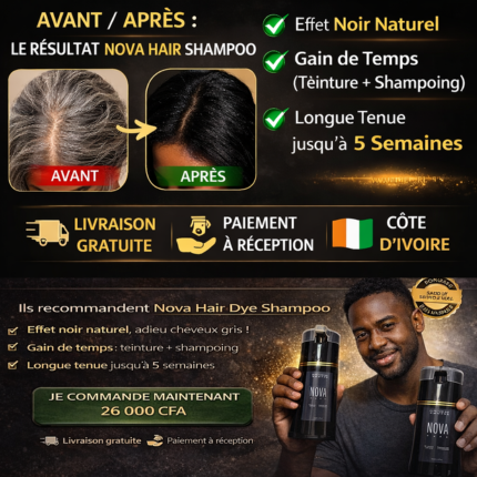 Shampoing Colorant Noir NOVA – Retrouver des cheveux noirs en quelques minutes