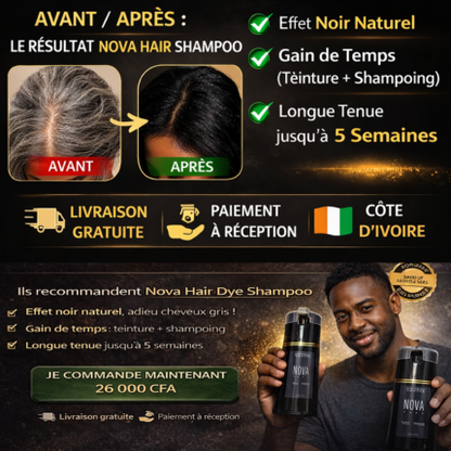 Shampoing Colorant Noir NOVA – Retrouver des cheveux noirs en quelques minutes