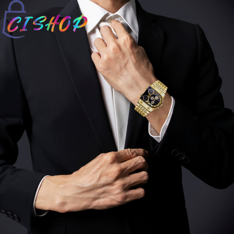 Oulm 9315 - Montre-bracelet à quartz pour hommes + boîte élégante.