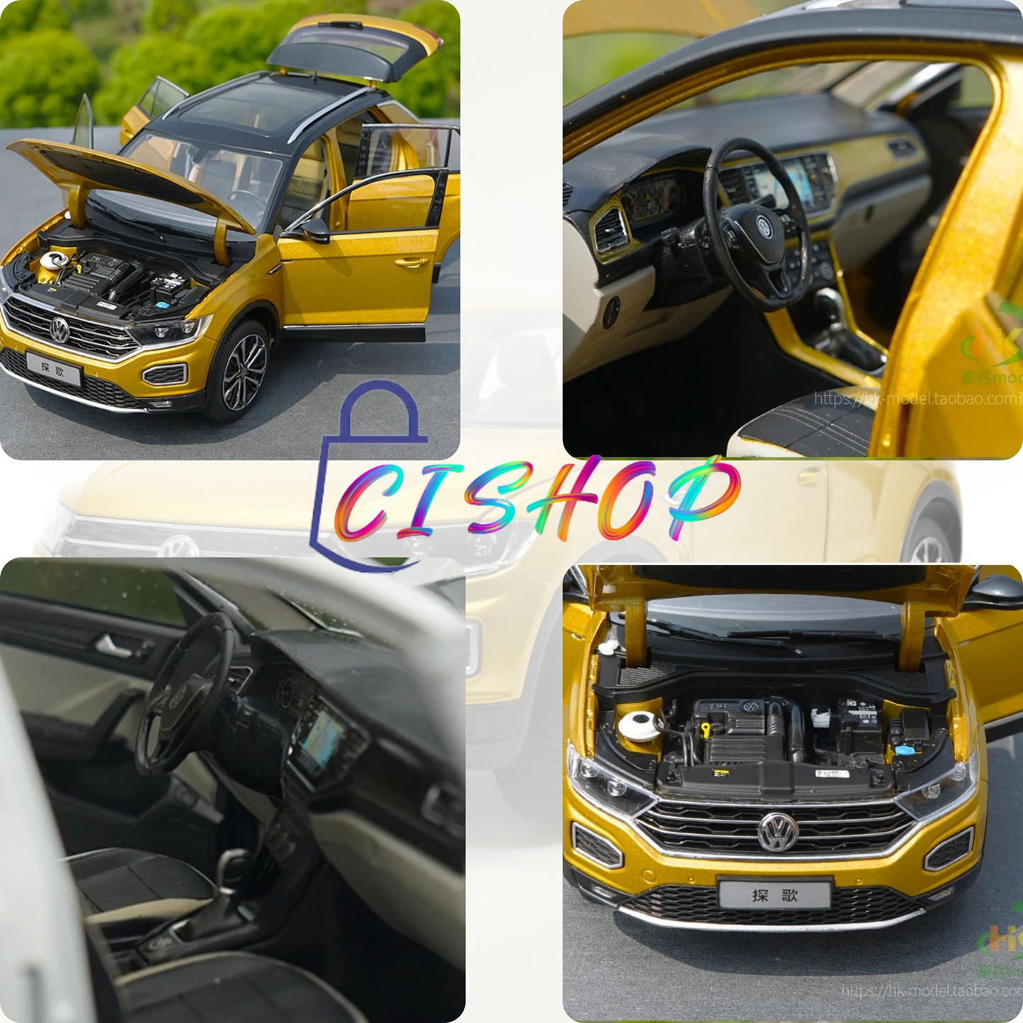 Version miniature du Volkswagen T-ROC 280 TSI à l'échelle 1:18.