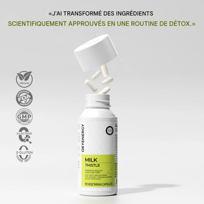 OXYENERGY Milk Thistle – Soutien du Foie au Chardon-Marie, Silymarine & Curcuma – 90 Capsules