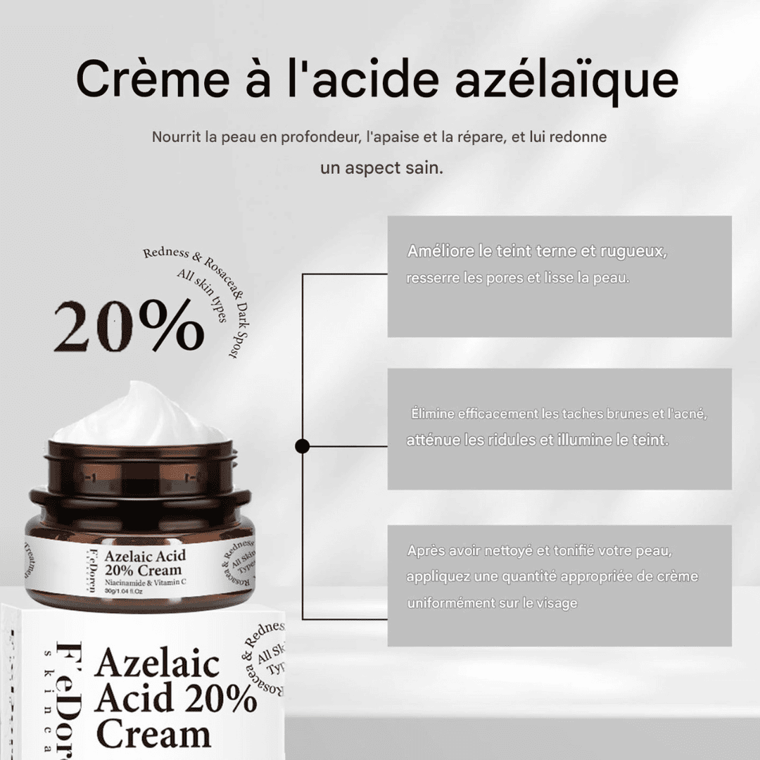 Dites adieu aux boutons et aux taches avec la crème Azelaic Acid 20%
