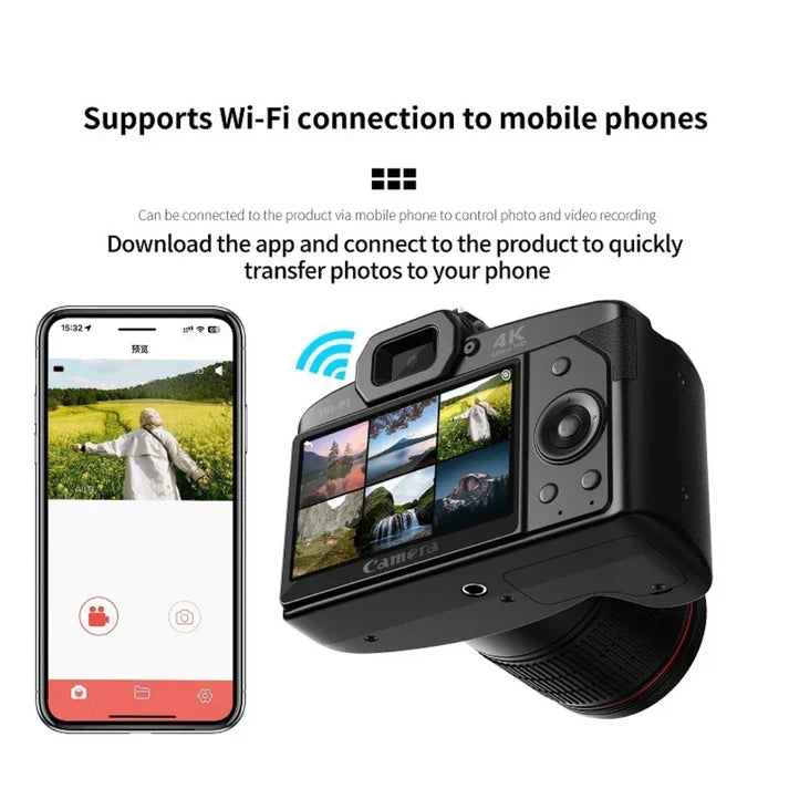 Appareil photo numérique HD WIFI 4K.