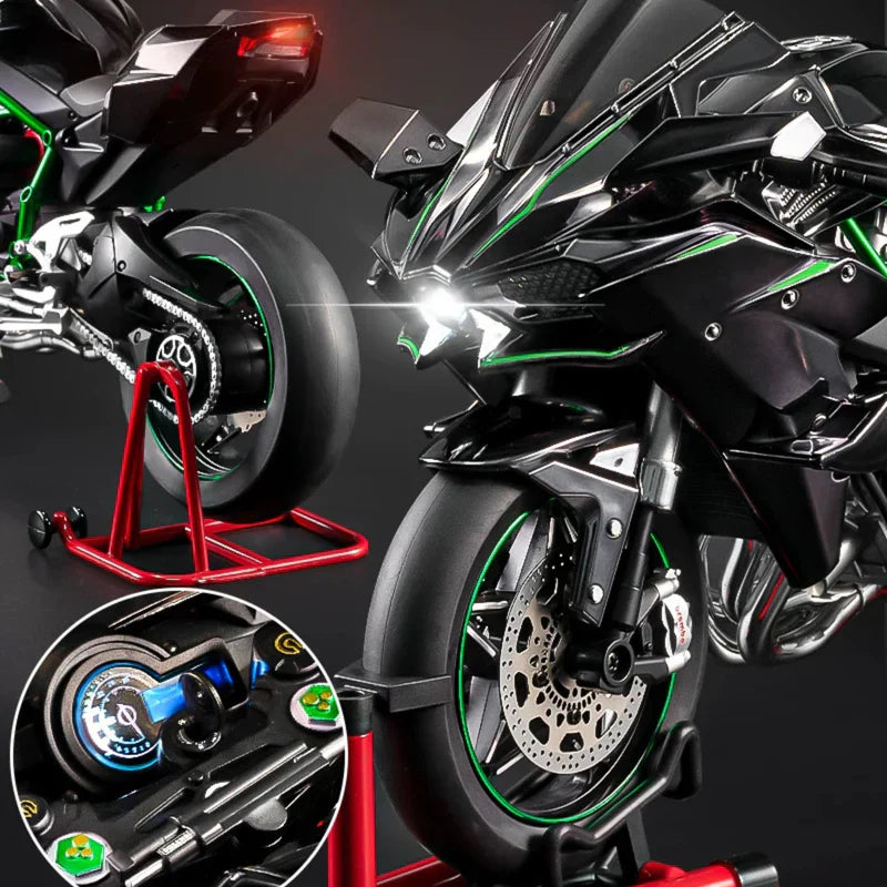 Modèle réduit Kawasaki Ninja H2R à l’échelle 1:6.